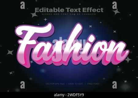 Fashion 3D Text Effect 100 Editable EPS File Word And Font Can be Changed Stock Vector
