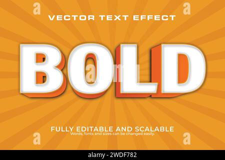Bold 3D Text Effect 100 Editable EPS File Word And Font Can be Changed Stock Vector