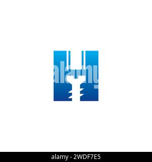 H Construction Logo Strong and simple design Stock Vector