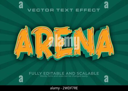 Arena 3D Text Effect 100 Editable EPS File Word And Font Can be Changed Stock Vector