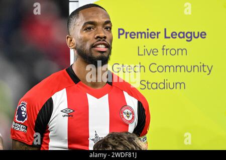 London, UK. 20th Jan, 2024. Ivan Toney of Brentford lines during the Premier League match Brentford vs Nottingham Forest at The Gtech Community Stadium, London, United Kingdom, 20th January 2024 (Photo by Cody Froggatt/News Images) Credit: News Images LTD/Alamy Live News Stock Photo