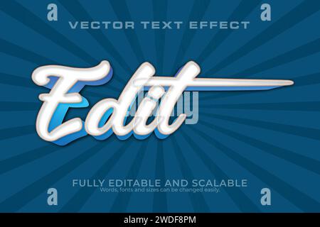 Edit 3D Text Effect 100 Editable EPS File Word And Font Can be Changed Stock Vector