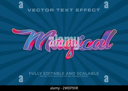 Magical 3D Text Effect 100 Editable EPS File Word And Font Can be Changed Stock Vector