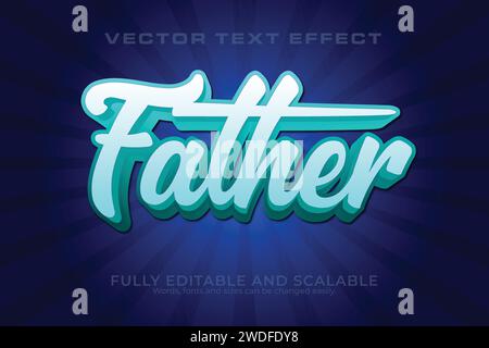 Father 3D Text Effect 100 Editable EPS File Word And Font Can be Changed Stock Vector