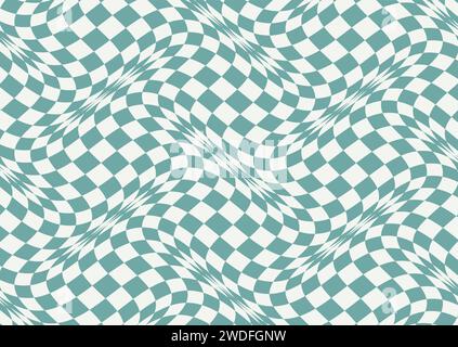Abstract background with distorted checker board design Stock Vector