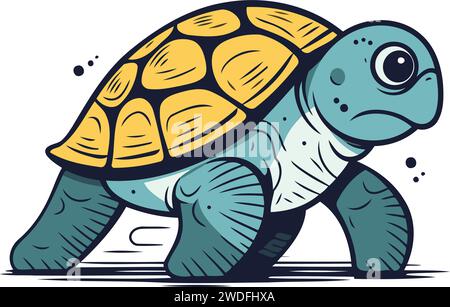 Turtle vector illustration. Cartoon style. Isolated on white background ...