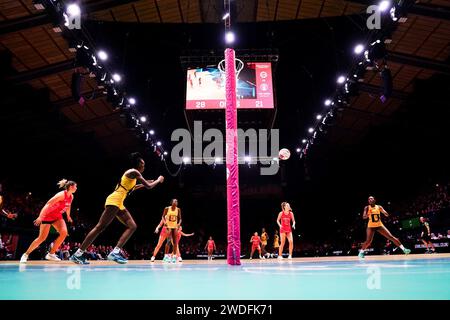 Vitality Roses Amy Carter during the Vitality Netball Nations Cup match at the OVO Arena Wembley, London. Picture date: Saturday January 20, 2024. Stock Photo