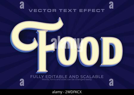 Food 3D Text Effect 100 Editable EPS File Word And Font Can be Changed Stock Vector