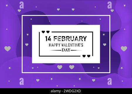 Valentine Day Celebration typography background. love line hearts border in middle Confetti Decorative festive romantic background Greeting wish frien Stock Vector