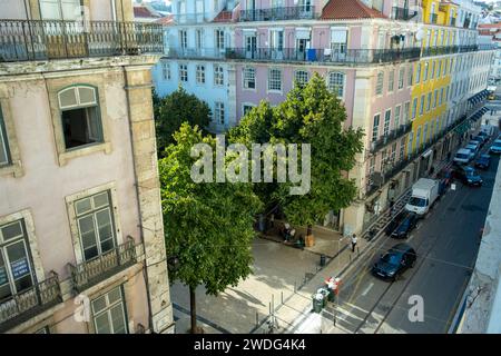 Lisbon, Portugal - September 14, 2023. Street of Farqueiros at city center Stock Photo