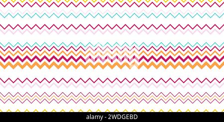 Chevron seamless pattern. Zigzag fashion design. Zigzag seamless vector texture. Colorful zigzag geometric ornament. Stock Vector