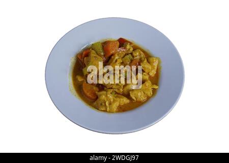 chicken with curry sauce, isolated Stock Photo