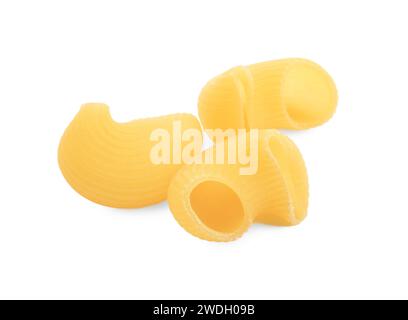 Raw horns pasta isolated on white. Italian cuisine Stock Photo