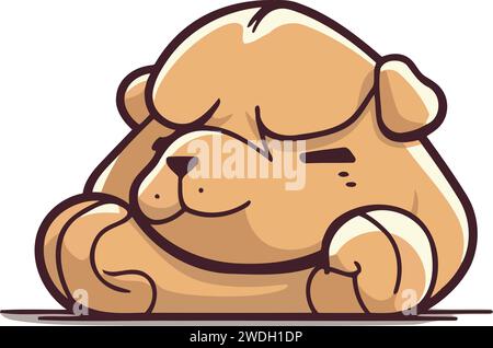 Cute cartoon dog isolated on white background. Vector stock illustration. Stock Vector