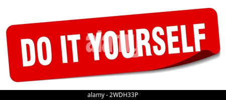 do it yourself sticker. do it yourself rectangular label isolated on white background Stock Vector