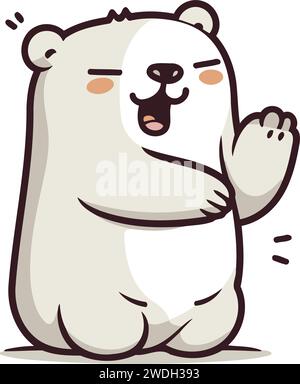 Polar Bear Crying   Cartoon Vector Illustration Stock Vector
