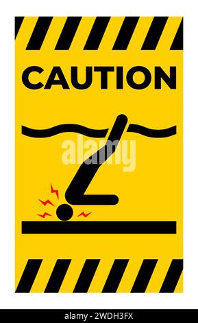 Water Safety Sign Warning - Shallow Water Stock Vector