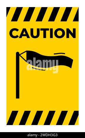 Water Safety Sign Warning - Strong Winds Stock Vector