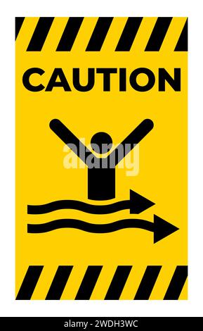 Water Safety Sign Warning - Strong Currents Stock Vector