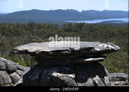 Rock formations beside The Balconies trail in the Grampians National Park Stock Photo