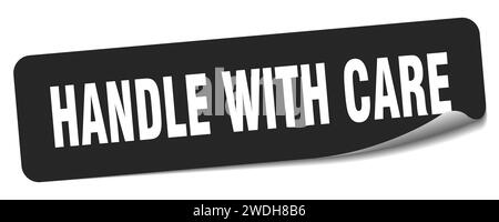 handle with care sticker. handle with care rectangular label isolated ...