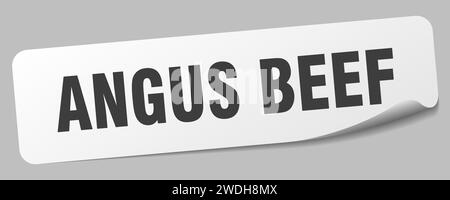 angus beef sticker. angus beef rectangular label isolated on white ...