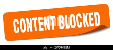 content blocked sticker. content blocked rectangular label isolated on white background Stock Vector