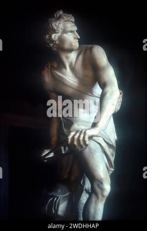 Sculpture of David by Gian Lorenzo Bernini, taken in 1992, Galleria Borghese, Villa Borghese, Rome, Italy Stock Photo