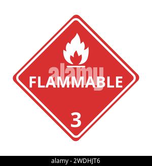 Isolated Flammable 3 Hazmat Symbol Stock Vector