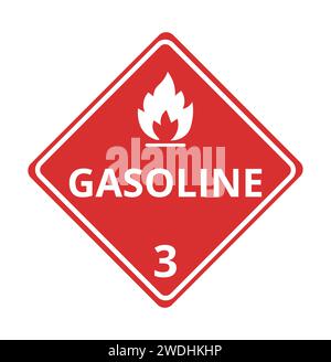 Isolated Gasoline 3 Hazmat Symbol Stock Vector