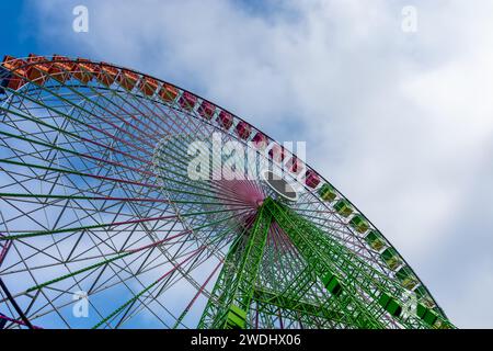 A giant Ferris wheel is set up for Christmas in Vigo Stock Photo