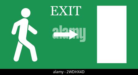 Emergency exit sign, vector illustration Stock Vector
