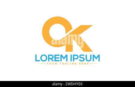 QK Letter Logo Design. Unique and Professional QK KQ Logo Design. Stock Vector