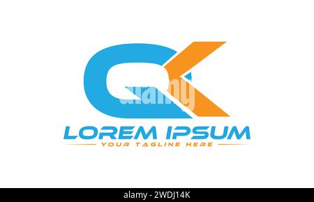 QK Letter Logo Design. Unique and Professional QK KQ Logo Design. Stock Vector