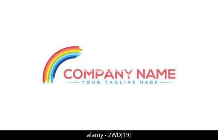 Rainbow Logo Design. Unique and Modern Logo Design Rainbow Stock Vector