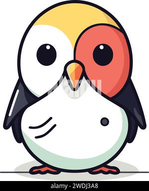 Penguin Bird Cartoon Mascot Character Vector Illustration. Stock Vector