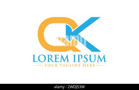 QK Letter Logo Design. Unique and Professional QK KQ Logo Design. Stock Vector