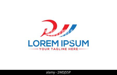 RW Letter Logo Design. Stock Vector