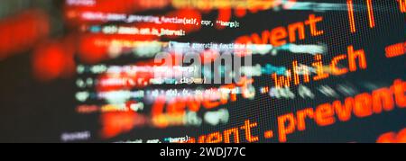 Python code computer screen. Mobile application design Stock Photo