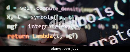 Python code computer screen. Mobile application design Stock Photo