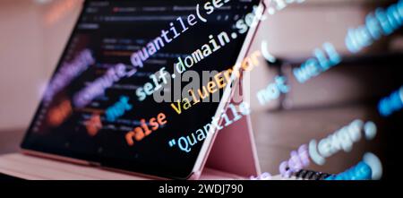 Innovative startup project. Website programming code . Stock Photo