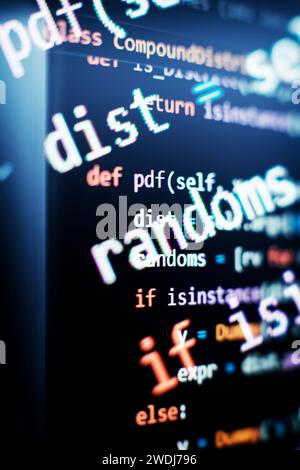 Innovative startup project. Website programming code . Stock Photo