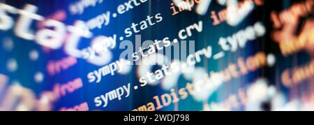 SEO optimization. Modern tech. PHP syntax highlighted. Writing programming functions on laptop. Big data and Internet of things trend. Stock Photo