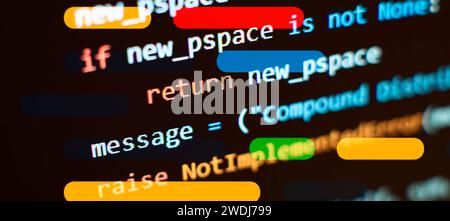 Innovative startup project. Website programming code . Stock Photo