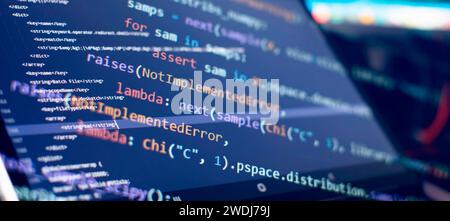 Innovative startup project. Website programming code . Stock Photo