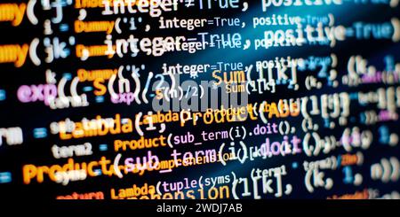 Programming code background . Software developer programming code. Website programming code. Stock Photo