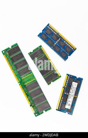 old RAM chips memory from vintage apple macintosh computer Stock Photo