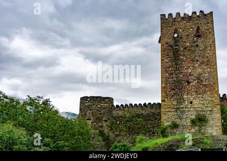 Tower of Ananuri monastery located at the Aragvi River in Georgia Eastern Europe Stock Photo