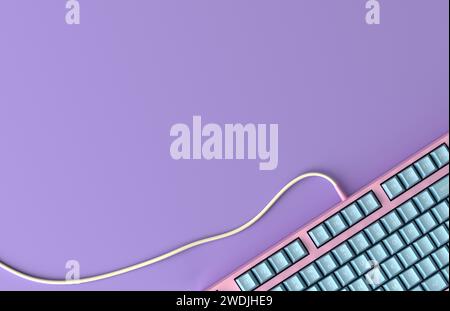 Top view of a mechanical keyboard on desk with copy space Stock Photo