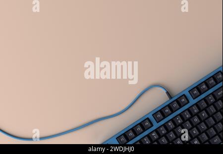 Top view of a mechanical keyboard on desk with copy space Stock Photo